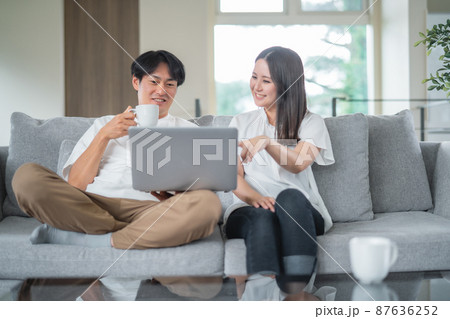 パソコンを使う男女 パソコンを使う男女 87636252