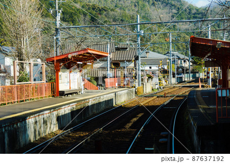 叡山電鉄本線からの車窓風景 三宅八幡駅 叡山電鉄本線からの車窓風景 三宅八幡駅 87637192