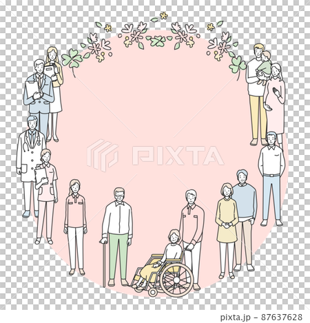 Frame of long-term care people 87637628
