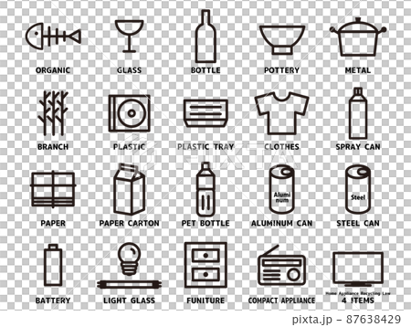 Garbage Separation Outline Icon Set_English_1 87638429