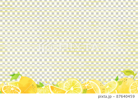 優しい水彩のレモンの背景イラスト 87640459
