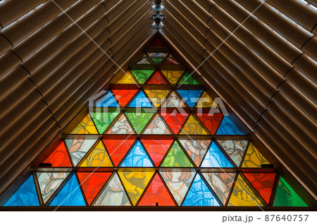 ニュージーランド クライストチャーチ・トランジショナル大聖堂、通称紙の教会の聖堂内 ニュージーランド クライストチャーチ・トランジショナル大聖堂、通称紙の教会の聖堂内 87640757