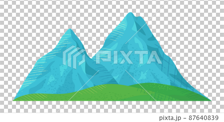山の風景 挿絵イラスト レジャーやアウトドアのデザイン用素材 白背景にベクターのイラストのイラスト素材