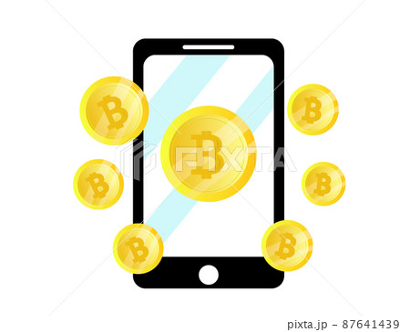 スマホと仮想通過 アプリとインターネット イラスト スマホと仮想通過 アプリとインターネット イラスト 87641439