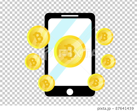 スマホと仮想通過 アプリとインターネット イラスト スマホと仮想通過 アプリとインターネット イラスト 87641439