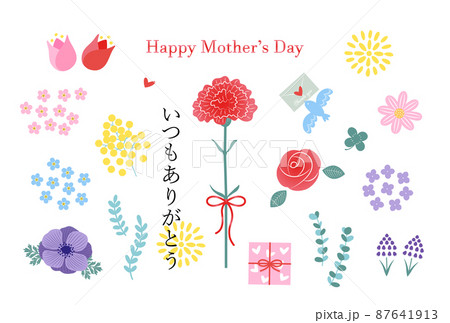母の日のポストカードデザイン 87641913