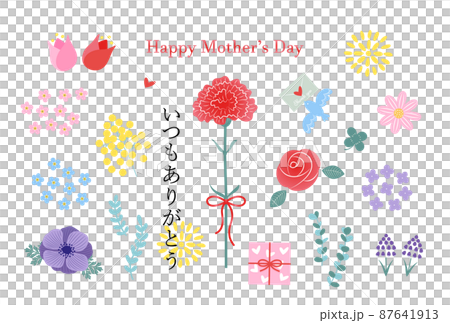 母の日のポストカードデザイン 87641913