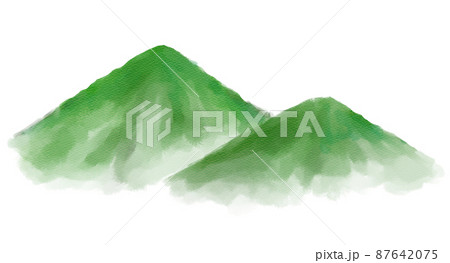 イラスト素材　水彩　山　 87642075