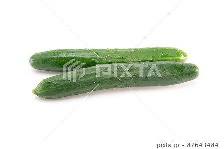 Japanese cucumber isolated on white background 87643484