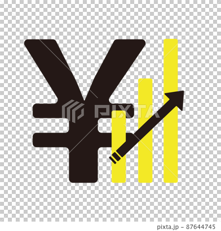 円(¥)と上昇するグラフのアイコンイラスト素材(フラット) 円(¥)と上昇するグラフのアイコンイラスト素材(フラット) 87644745