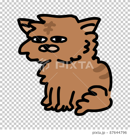 Illustration of a cat sitting looking sideways. 87644796