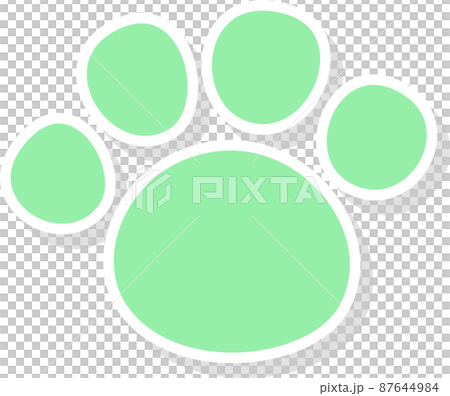 green paw print border