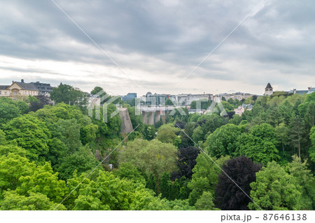 Panoramic view with Passerelle, also known as the viaduct or old bridge. 87646138