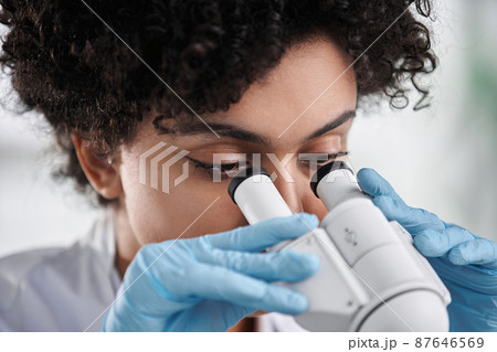 portrait of a young woman scientist. close-up. portrait of a young woman scientist. close-up. 87646569