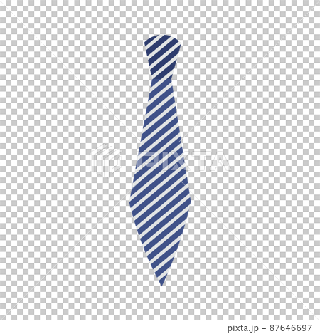 Illustration of a blue tie with a striped pattern 87646697