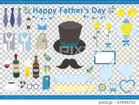 父の日のイラストとフレームのセット 87646702