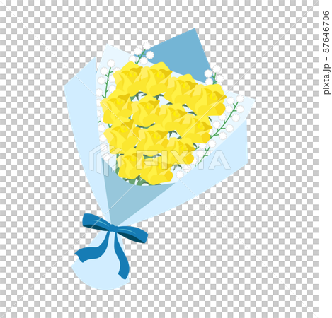 黄色いバラの花束のイラスト 87646706