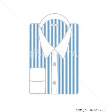 青いストライプ柄のワイシャツのイラスト 青いストライプ柄のワイシャツのイラスト 87646708