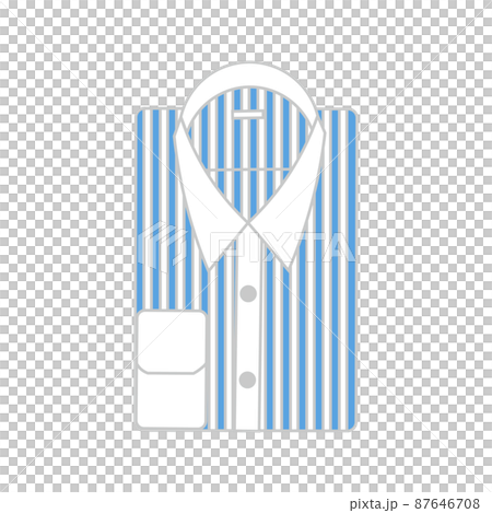 青いストライプ柄のワイシャツのイラスト 青いストライプ柄のワイシャツのイラスト 87646708