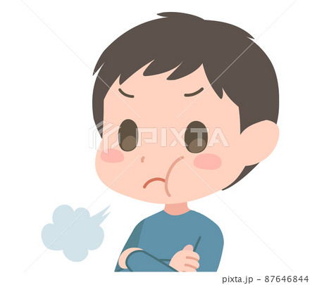 腹を立てる男の子のイラスト 腕組み 腹を立てる男の子のイラスト 腕組み 87646844
