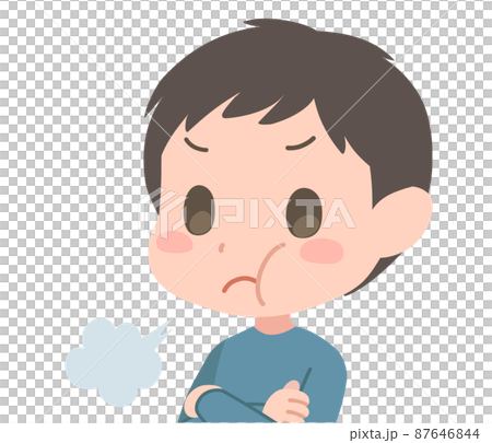 腹を立てる男の子のイラスト 腕組み 腹を立てる男の子のイラスト 腕組み 87646844