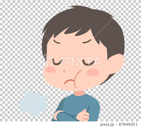 Illustration of an angry boy with arms folded 87646851