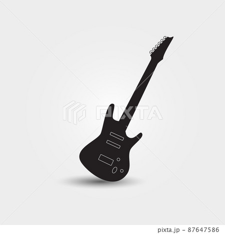Isolated silhouette of an electric guitar 87647586