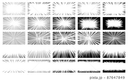 集中線のベクターイラストの素材セット 集中線のベクターイラストの素材セット 87647849