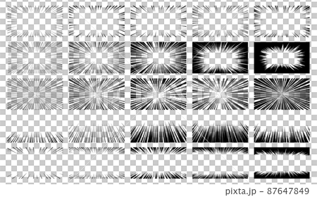 集中線のベクターイラストの素材セット 集中線のベクターイラストの素材セット 87647849