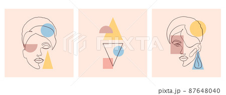 Modern collage with women faces 87648040