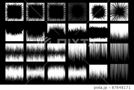 白色の集中線のベクターイラストの素材セット 87648171