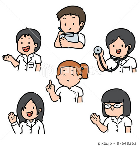 vector set of medical staff 87648263