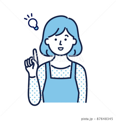 エプロンを着た女性のイメージイラストのイラスト素材