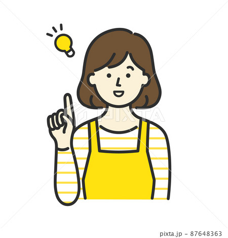 エプロンを着た女性のイメージイラスト エプロンを着た女性のイメージイラスト 87648363