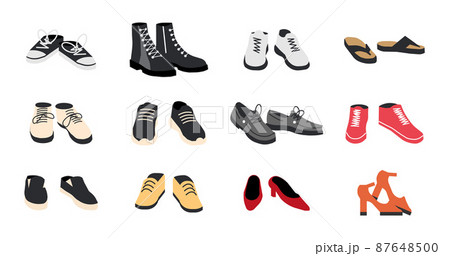Set of Different Shoes Isolated 87648500