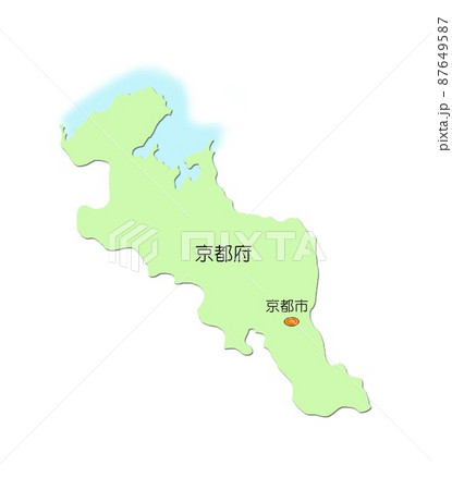 日本地図 近畿地方 京都府 影付 海付 緑のイラスト素材 日本地図 近畿地方 京都府 影付 海付 緑のイラスト素材