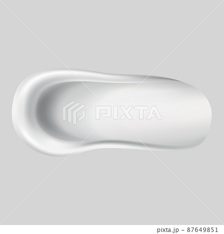 Cream smear of cosmetic white cream for skin isolated on background. Skincare or moisturizer advertising. Creamy smooth, smear cosmetic product. Lotion swatch for face care Cream smear of cosmetic white cream for skin isolated on background. Skincare or moisturizer advertising. Creamy smooth, smear cosmetic product. Lotion swatch for face care 87649851
