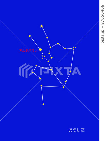 おうし座　黄道十二星座　一等星アルデバラン表示 87650406