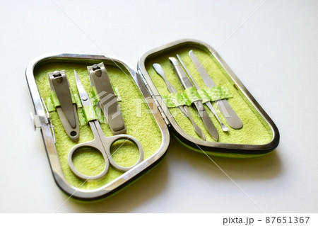 Green handbag with a set for a pedicure Green handbag with a set for a pedicure 87651367