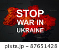 War in Ukraine on map, illustration of general Russian invasion 87651428