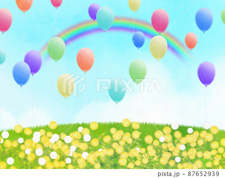 たんぽぽ　水彩画風背景素材 87652939