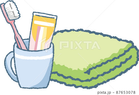 ハミガキセットとタオル 87653078