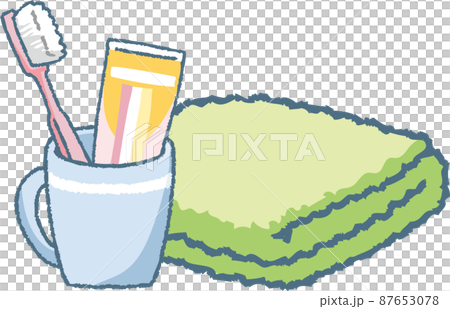 ハミガキセットとタオル 87653078