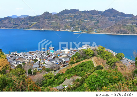 【広島県】歴史の見える丘から見た御手洗町並み保存地区(とびしま海道) 【広島県】歴史の見える丘から見た御手洗町並み保存地区(とびしま海道) 87653837