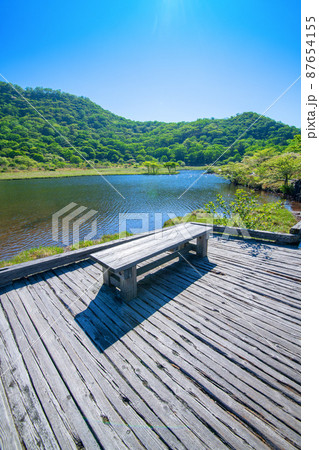 赤城公園 覚満淵 木道 遊歩道からの眺め  初夏の風景    赤城公園 覚満淵 木道 遊歩道からの眺め  初夏の風景    87654155