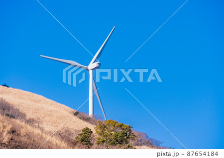 （静岡県）山焼き後の細野高原　冬 87654184