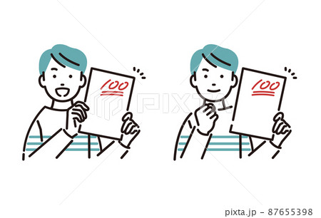 人物 テストで100点をとる小学生の女の子 人物 テストで100点をとる小学生の女の子 87655398