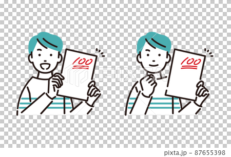 人物 テストで100点をとる小学生の女の子 人物 テストで100点をとる小学生の女の子 87655398