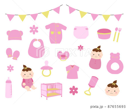 ベビーイラスト素材セット(赤) ベビーイラスト素材セット(赤) 87655693