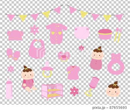 ベビーイラスト素材セット(赤) ベビーイラスト素材セット(赤) 87655693